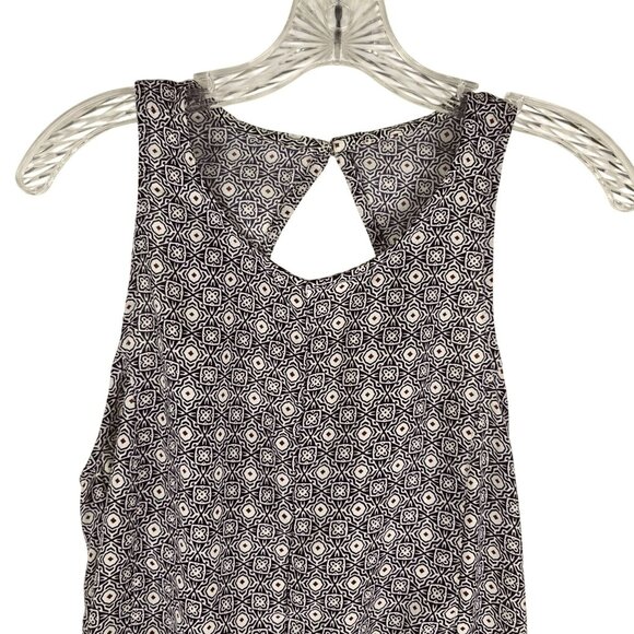 Abercrombie & Fitch Dress Black White Sleeveless Printed Keyhole Back  jh1846 - Picture 2 of 7